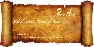 Rövid Abiáta névjegykártya